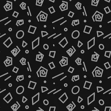Unique seamless textile pattern featuring abstract shapes on a dark backgroun Stock Illustration