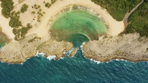 Unique Secluded Tropical Beach 4k Stock Footage 116573283