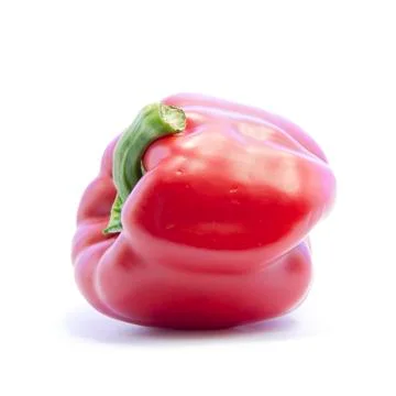 Unique shape side red bell chili spicy fresh raw Stock Photos