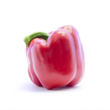 Unique shape side red bell chili spicy fresh ingredient Stock Photos