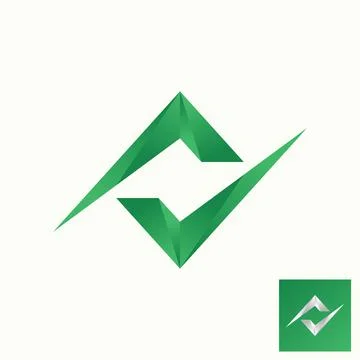 Unique shape two or double checklist on flip like electric or letter N font Stock Illustration