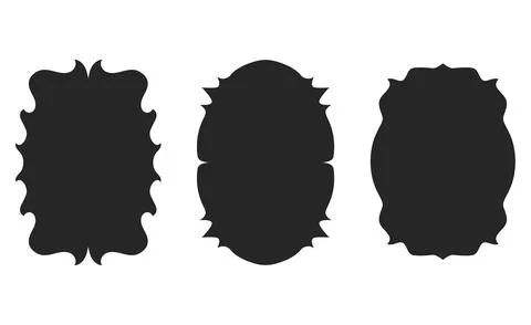 Unique silhouette design element featuring decorative frame shapes. Perfect.. Illustrazione stock