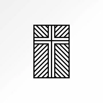 Unique simple art pattern christian cross church religion interior Stockillustratie