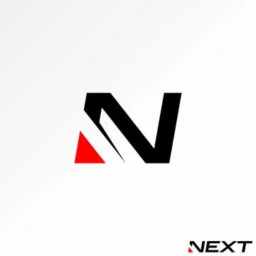 Unique simple initial letter N font with fast cutting monogram typography Stock Illustration