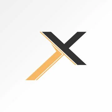 Unique simple initial letter X font with line cutting monogram typography Stock Illustration