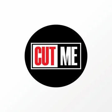 Unique but simple letter or writing CUT ME sans serif font on circle block Stock Illustration