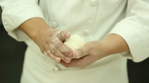 Unique skill of quickly rolling dumpling skin (1) Stock Footage 202259347