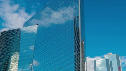 Unique skyscraper timelapse in famous financial and business district of Paris - Stock Footage 236629335
