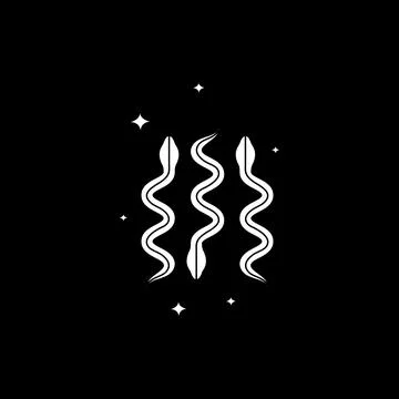Unique snake night space sky logo design vector Stock Illustration