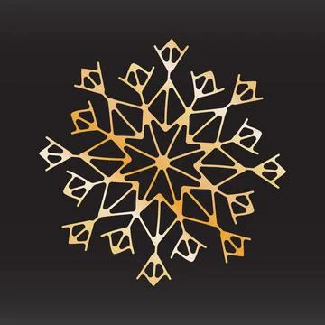 Unique snowflake christmas vector design for brochure banner card sticker Stock Illustration