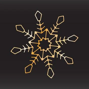Unique snowflake christmas vector design for brochure banner card sticker Stock Illustration