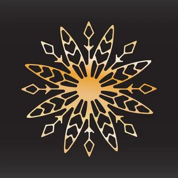 Unique snowflake christmas vector design for brochure banner card sticker Stock Illustration