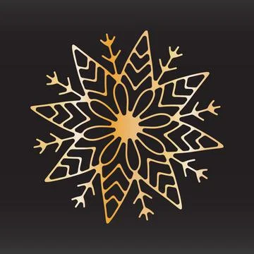 Unique snowflake christmas vector design for brochure banner card sticker Stock Illustration