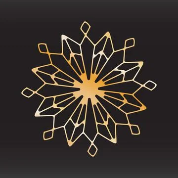 Unique snowflake christmas vector design for brochure banner card sticker Stock Illustration