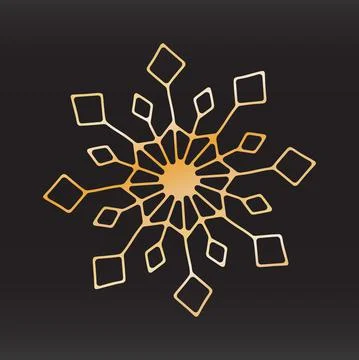 Unique snowflake christmas vector design for brochure banner card sticker Stock Illustration