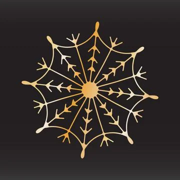 Unique snowflake christmas vector design for brochure banner card sticker Stock Illustration