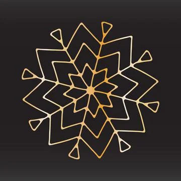 Unique snowflake christmas vector design for brochure banner card sticker Stock Illustration