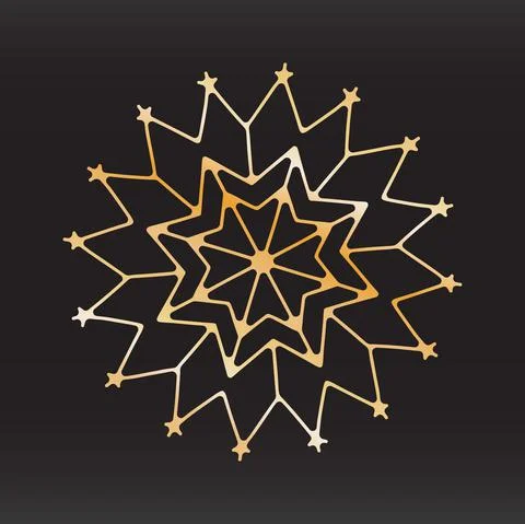 Unique snowflake christmas vector design for brochure banner card sticker Stock Illustration