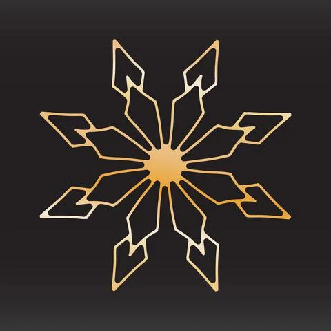 Unique snowflake christmas vector design for brochure banner card sticker Stock Illustration