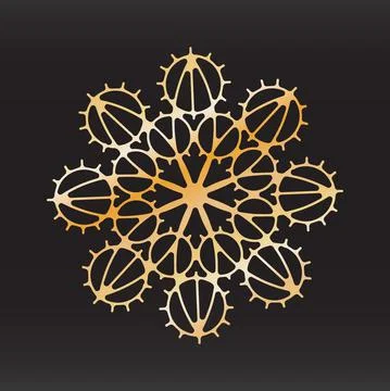 Unique snowflake christmas vector design for brochure banner card sticker Illustrazione stock