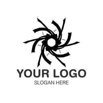 Unique Spiral Style Flower Vector Logo Design Art Stock Illustration