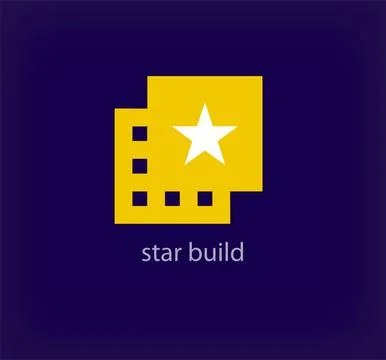 Unique starry building logo. Stock Illustration