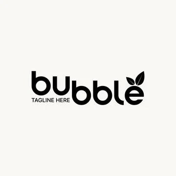 Unique stock letter initial word BUBBLE font leave monogram nature leaf Stock Illustration