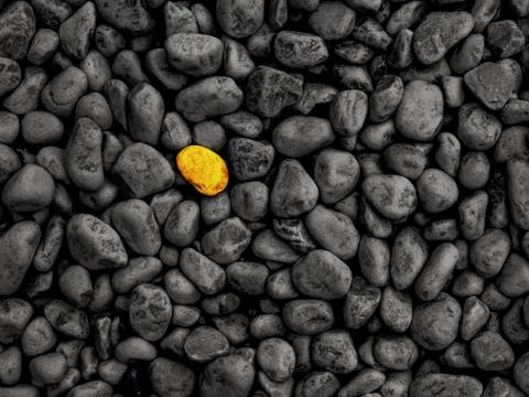 Unique stone stand out from the crowd concept - Stock Photos