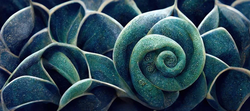 Unique succulent plant patterns, stone flowers - interior modern art series Stockillustratie
