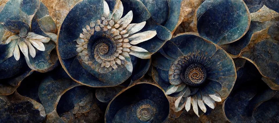Unique succulent plant patterns, stone flowers - interior modern art series Stock Illustration