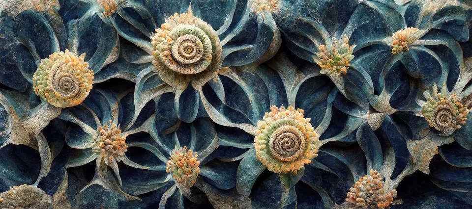 Unique succulent plant patterns, stone flowers - interior modern art series Illustrazione stock
