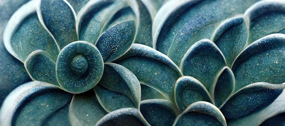 Unique succulent plant patterns, stone flowers - interior modern art series Stockillustratie