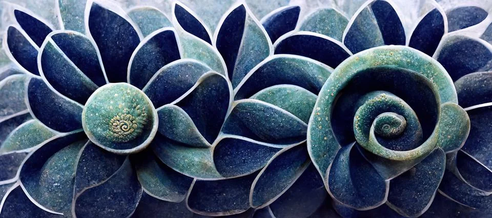 Unique succulent plant patterns, stone flowers - interior modern art series Stock Illustration