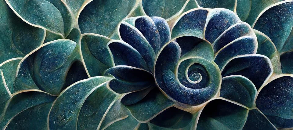 Unique succulent plant patterns, stone flowers - interior modern art series Illustrazione stock