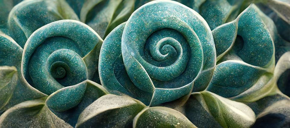 Unique succulent plant patterns, stone flowers - interior modern art series Stockillustratie