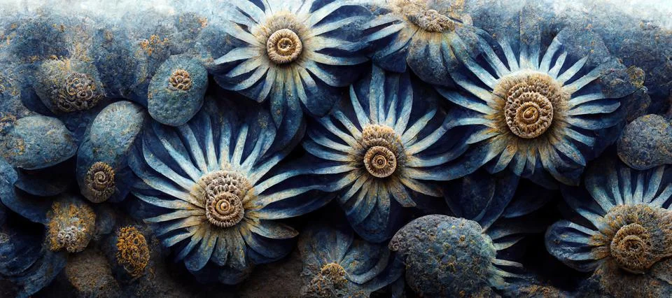 Unique succulent plant patterns, stone flowers - interior modern art series Stock Illustration