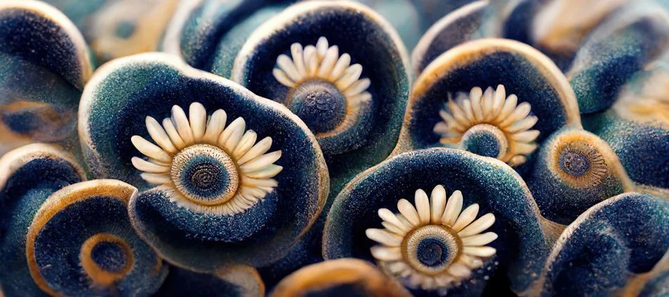 Unique succulent plant patterns, stone flowers - interior modern art series Stock Illustration