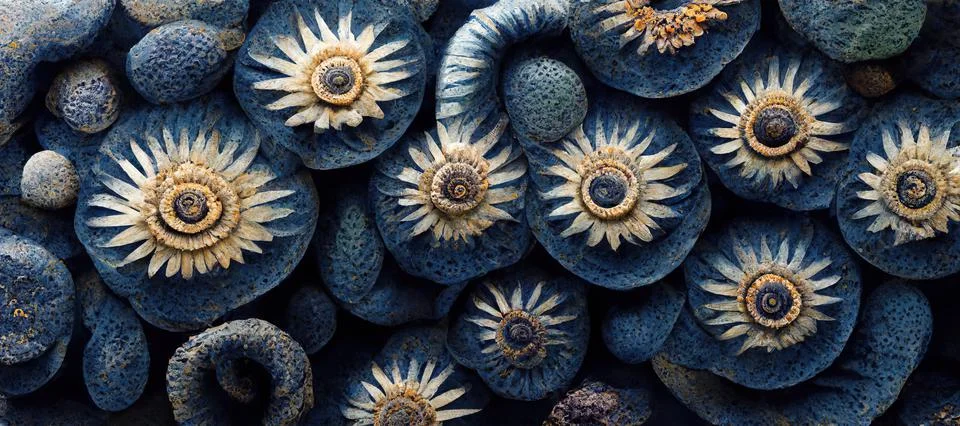 Unique succulent plant patterns, stone flowers - interior modern art series Stock Illustration
