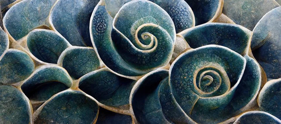 Unique succulent plant patterns, stone flowers - interior modern art series Stock Illustration