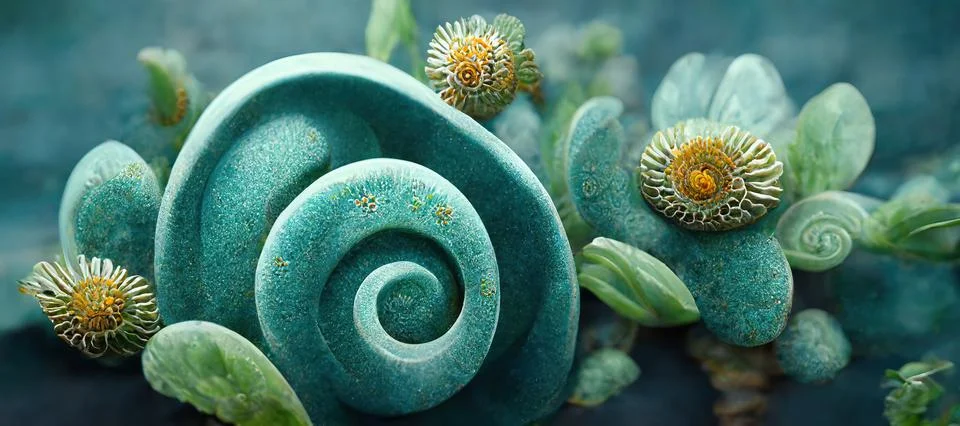 Unique succulent plant patterns, stone flowers - interior modern art series Stock Illustration