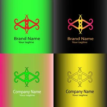 Unique symmetrical logo design symbolizing elegance Stock Illustration