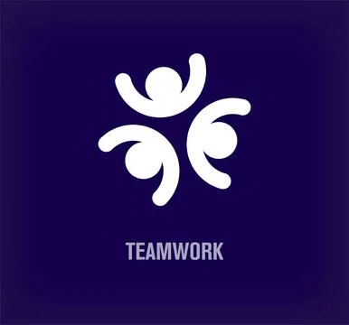 Unique teamwork people logo. Stock Illustration