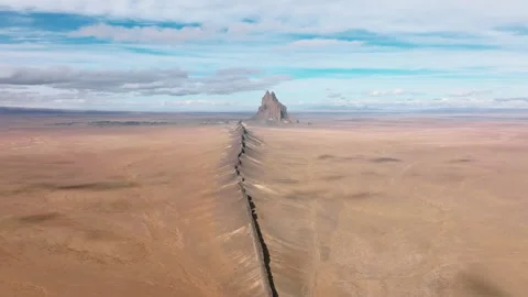 Unique terrain without any greenery below cloudy blue skyline Video stock 170037441