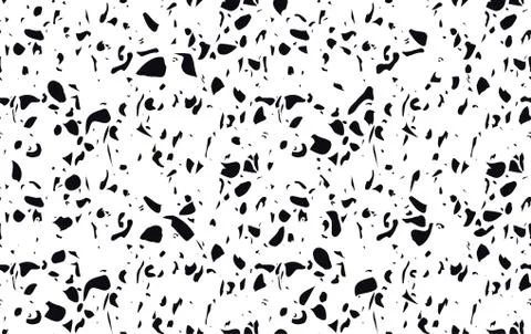 Unique terrazzo flooring vector seamless pattern in black and white. Texture Stock Illustration