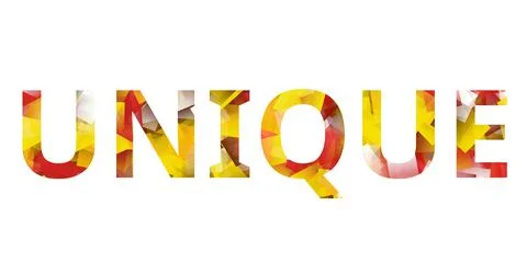 UNIQUE text image stock design in colorful style letters Stock Illustration