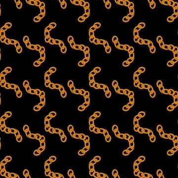 Unique textile pattern featuring seamless orange abstract motifs on a black.. Stock Illustration