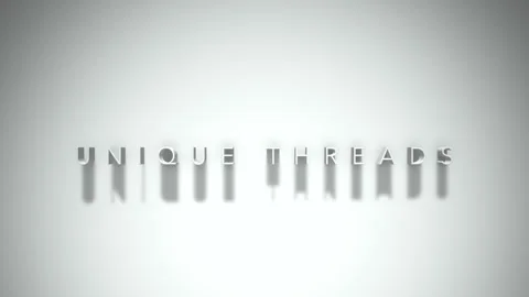 UNIQUE THREADS 3D title animation with shadows on a white background Stock Footage 296791696