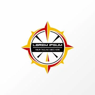 Unique top compass with emblem cutting. Related to arrow adventure sailor ship Stock-Illustration