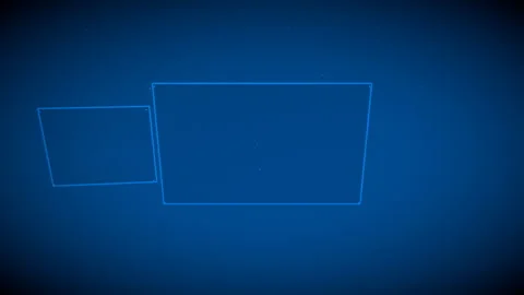 Unique top-down bird-eye view descending onto a spatial computing UI, 4K Stock Footage 338433270