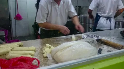 Unique Traditional Noodle Making Process 스톡 동영상 53889420